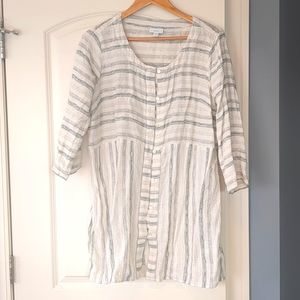 Pure Jill cotton and linen button-up dress
